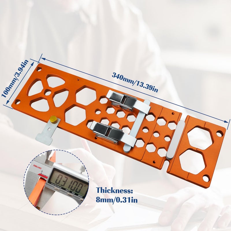 ViewReal Track Saw Square Guide Rail Accessory,Guide Rail Square,Enhanced Stability for Festool & Makita Rails, Easy-Attach Design for Accurate Woodworking(Orange Updated) - Image 2
